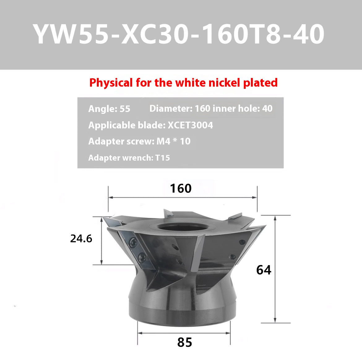 2087-Machining center: long edge dovetail milling cutter bar XCET3004 milling cutter disc cleaning root, V-groove dovetail 55 degrees, 60 degrees, 75 degrees Shandong Denso Pricision Tools Co.,Ltd.
